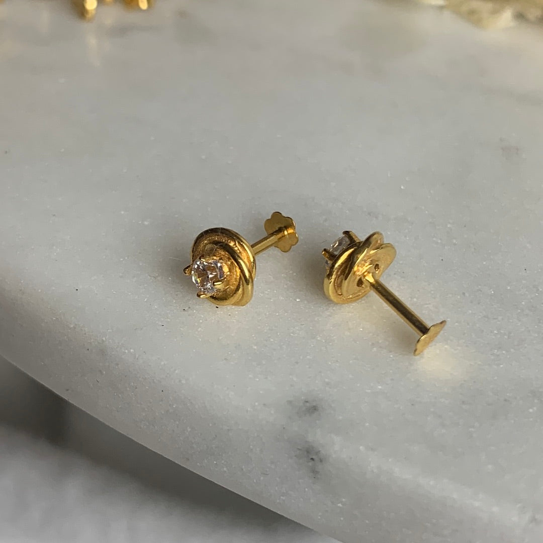 Classic 18k studs with c/z