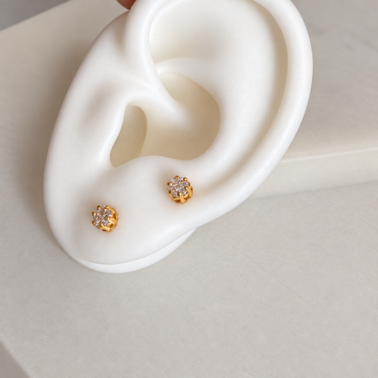 Ayla, 14ct Gold Stud | 4mm