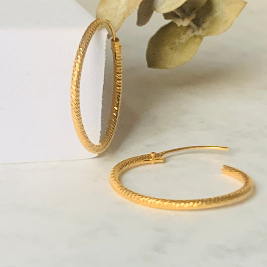 22ct Gold Hoop Pair | 23mm