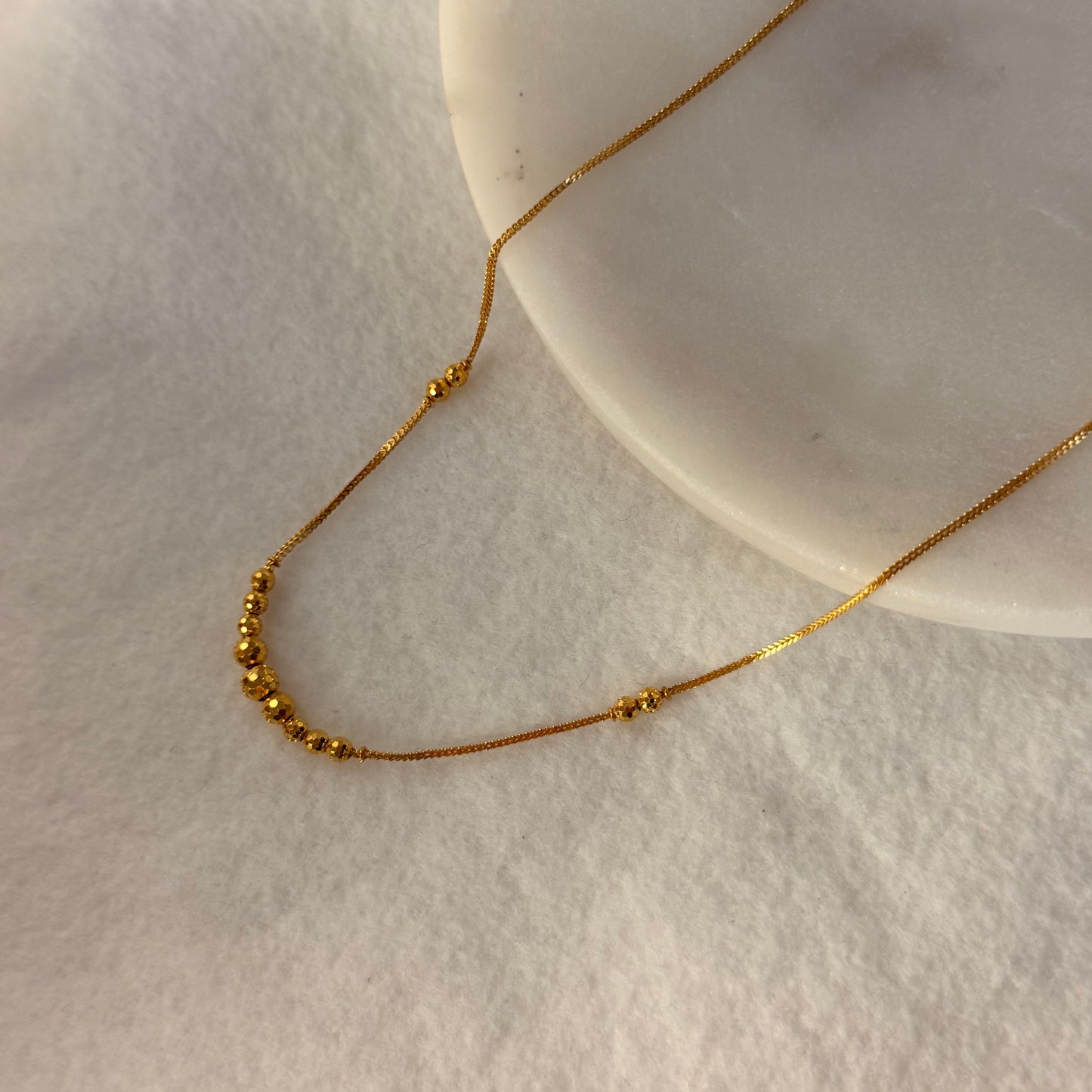 Jaipur, 22ct gold beaded necklace | 18.1 inches