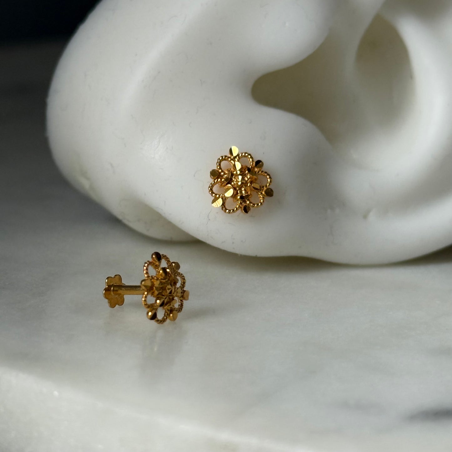 14ct Gold Stud Pair | 8mm