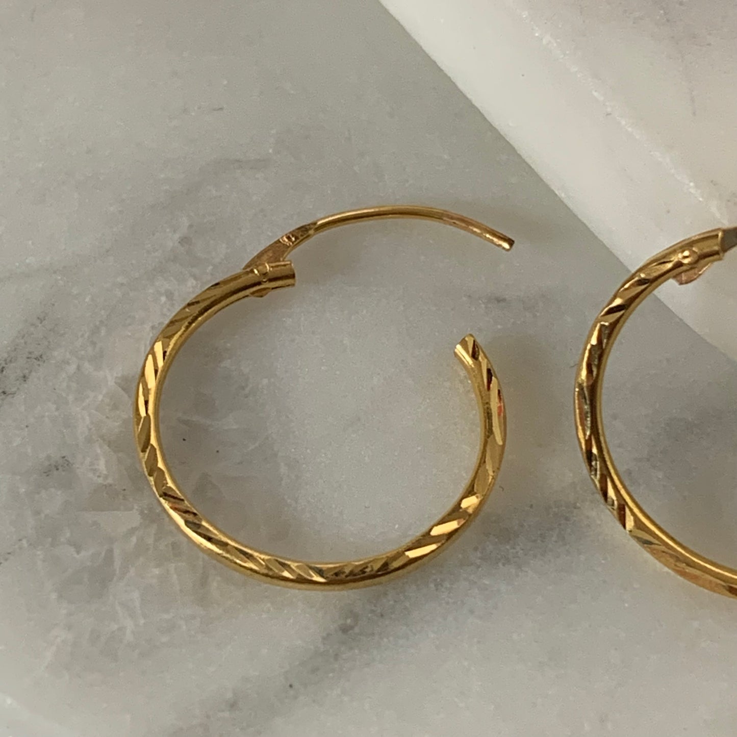 22ct Gold Hoop Pair | 19mm