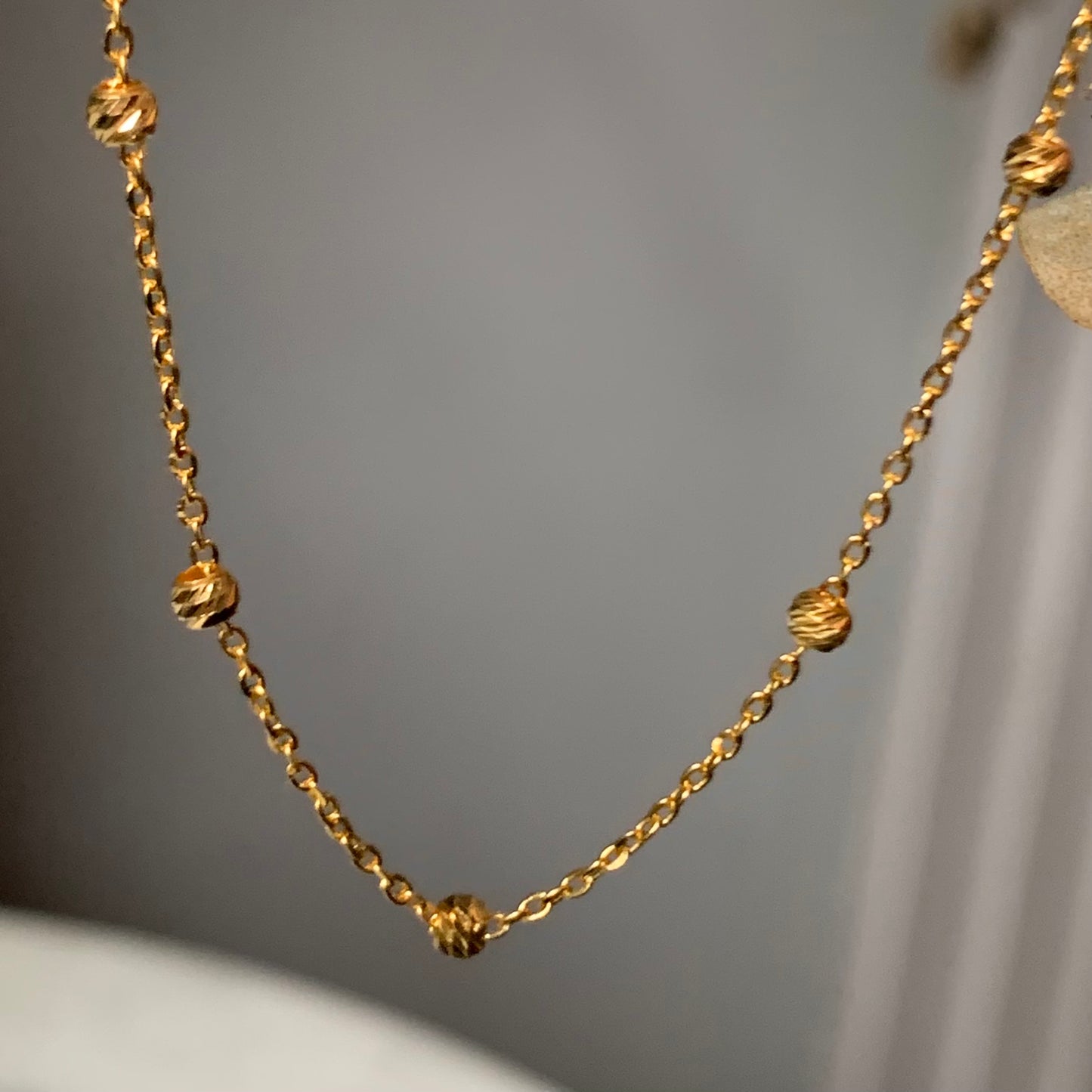 22ct Gold Beaded Chain | 18.5 inches