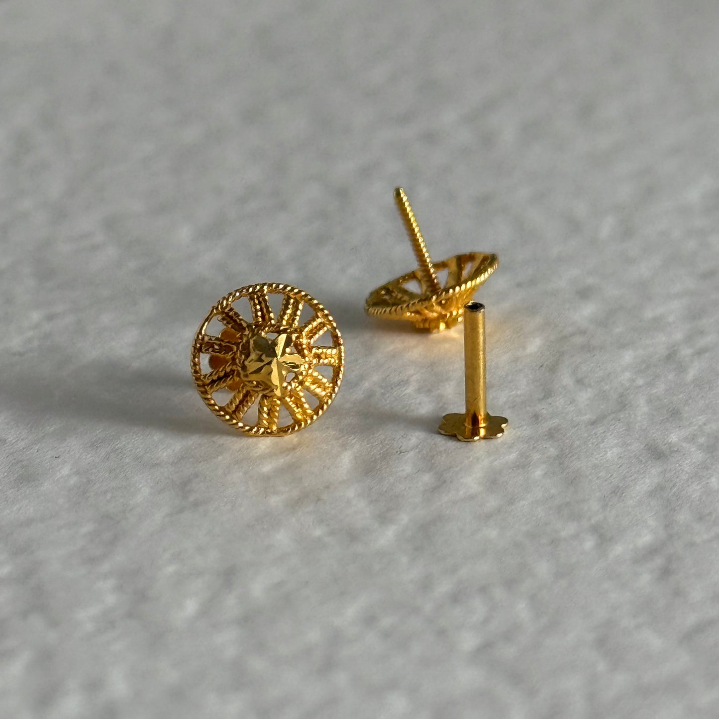 14ct Gold Stud Pair | 8mm