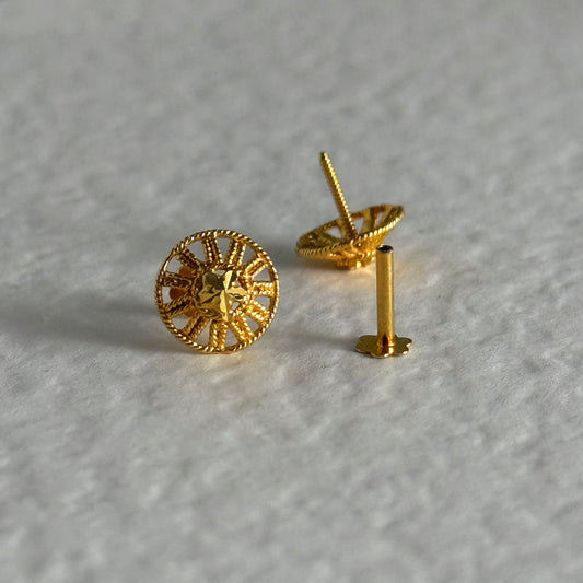 14ct Gold Stud Pair | 8mm