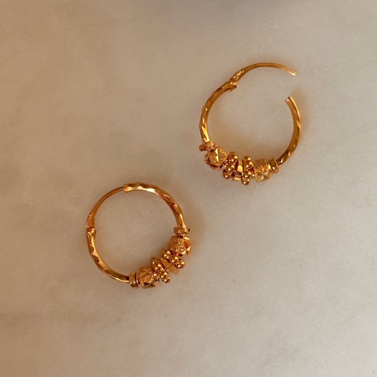 Sicily, 22ct gold hoop pair | small