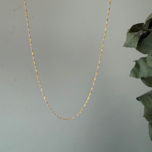 22ct gold fine ripple chain | 18 inches