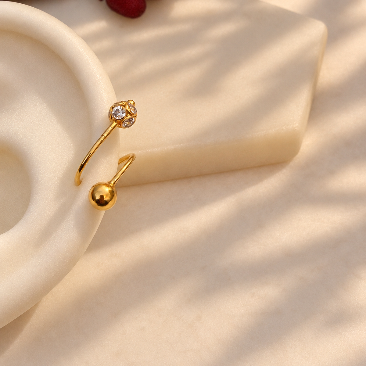 Autumnal | 18ct gold Spiral Barbell