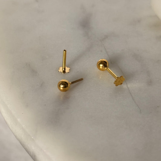 18ct Gold Stud Pair | 4.5mm
