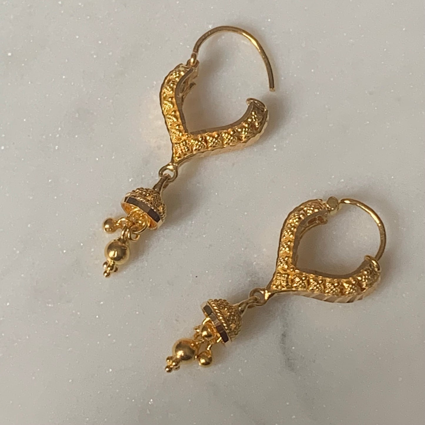 22ct Gold Dangly Jumka Earrings