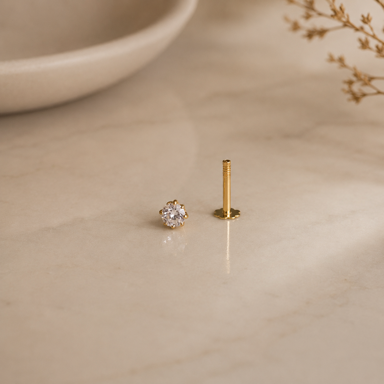 Classic 18ct Gold Stud | 3mm