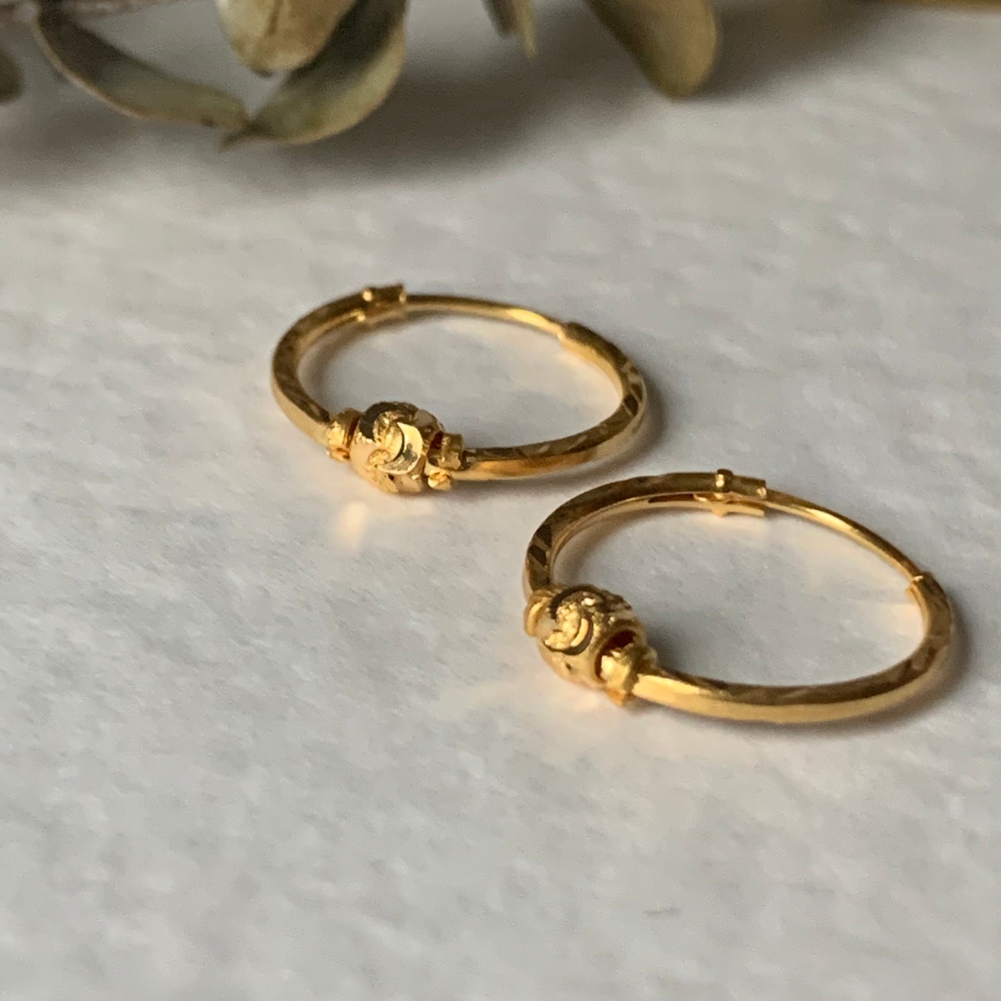 18ct Gold Hoop Pair | 14mm