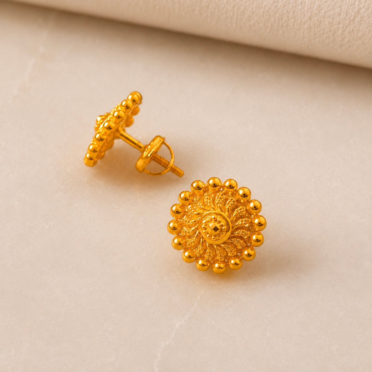 Jaipur - 22ct Gold Stud Pair | 11mm