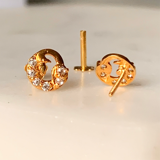 18ct Gold Round Stud Pair | 6mm