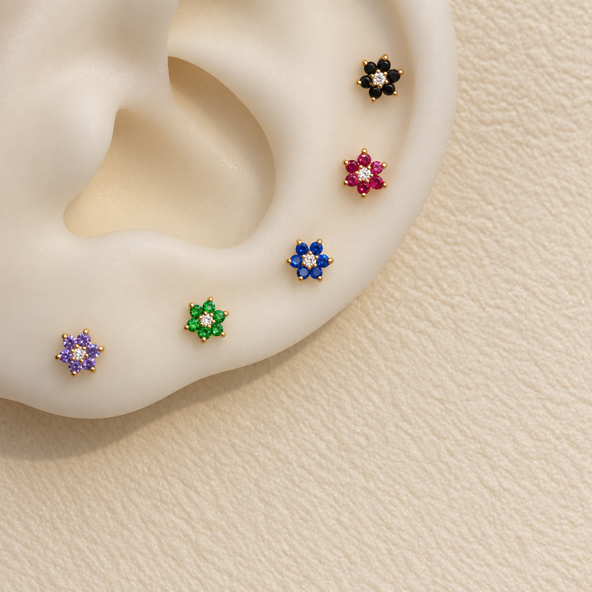 Classic 18ct gold Colourful Daisy | 4mm