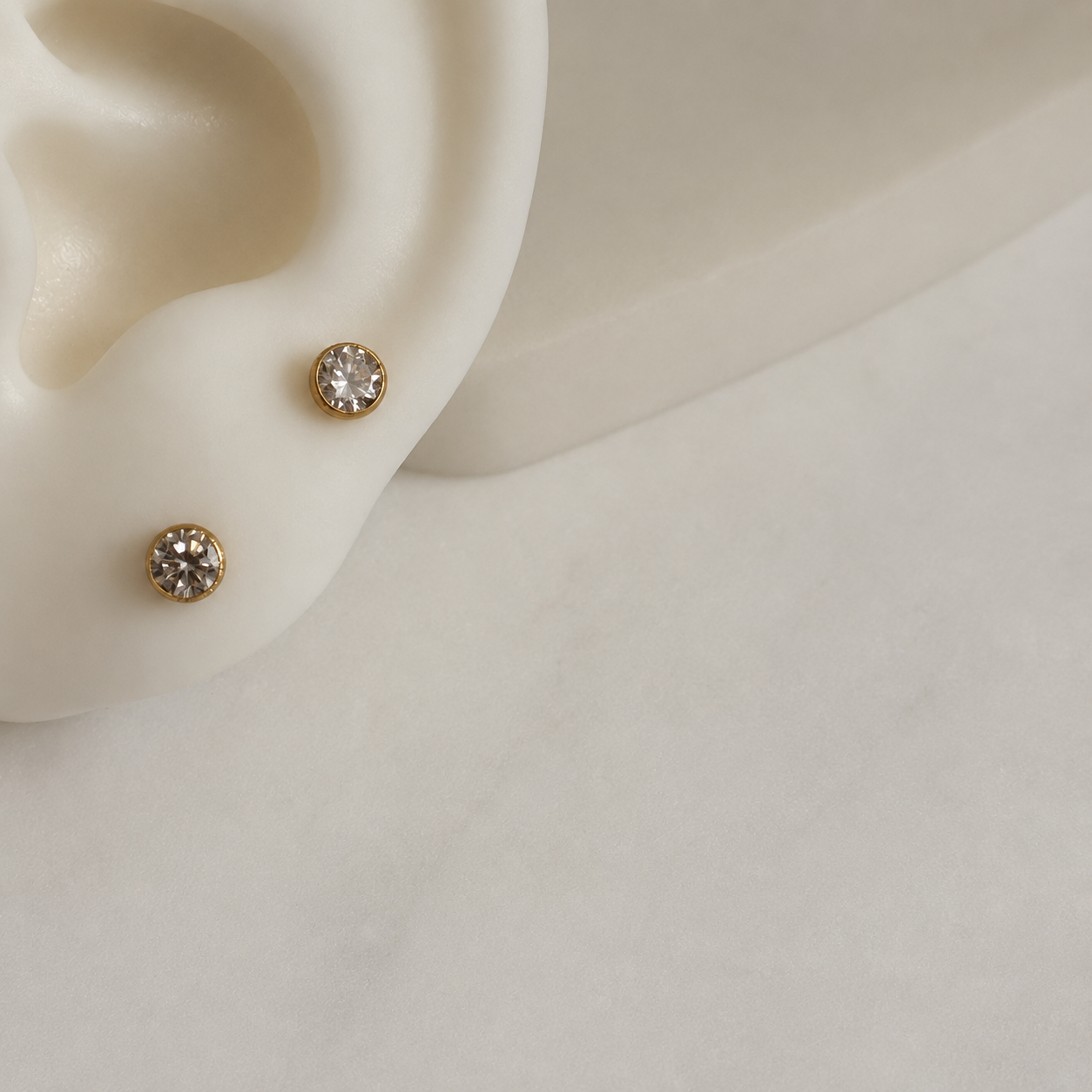 Eclipse Midi, 14ct Gold Stud | 4mm