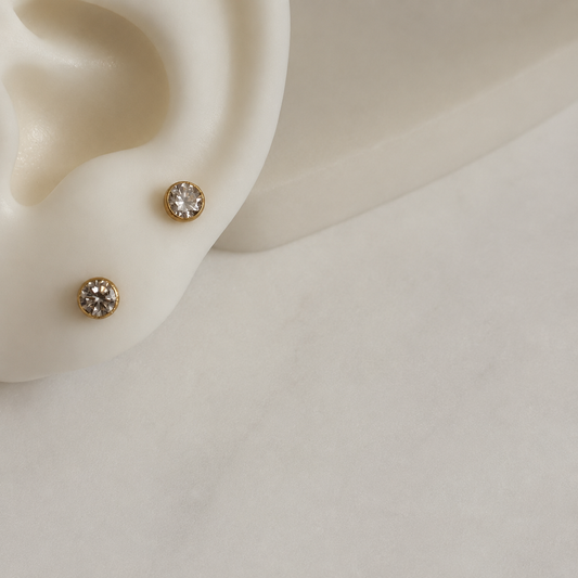 Eclipse Midi, 14ct Gold Stud | 4mm