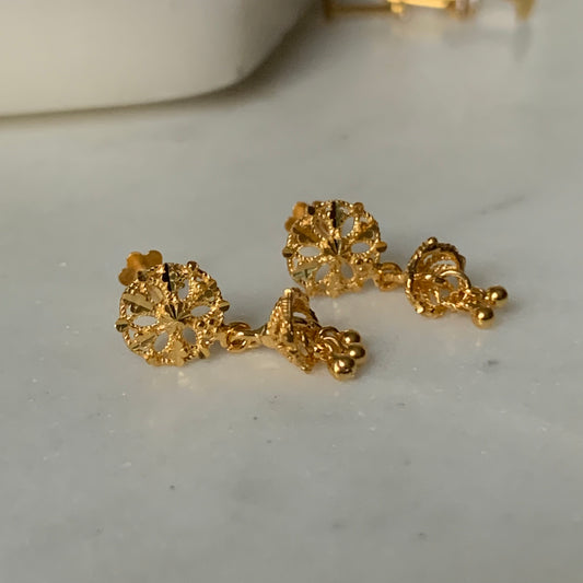 18ct Gold Jumka Pair | small