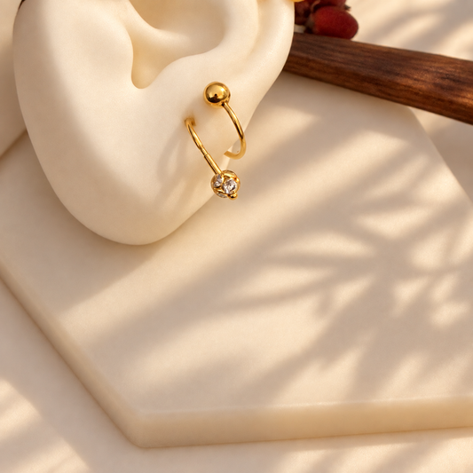 Autumnal | 18ct gold Spiral Barbell