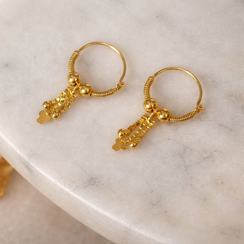 Mini Delhi | 18ct drop hoop, xs