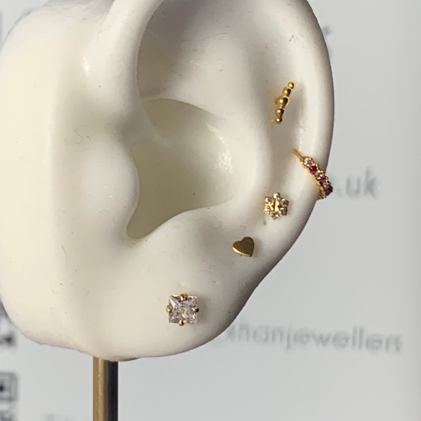 18ct Gold Square Stud Pair | 4mm