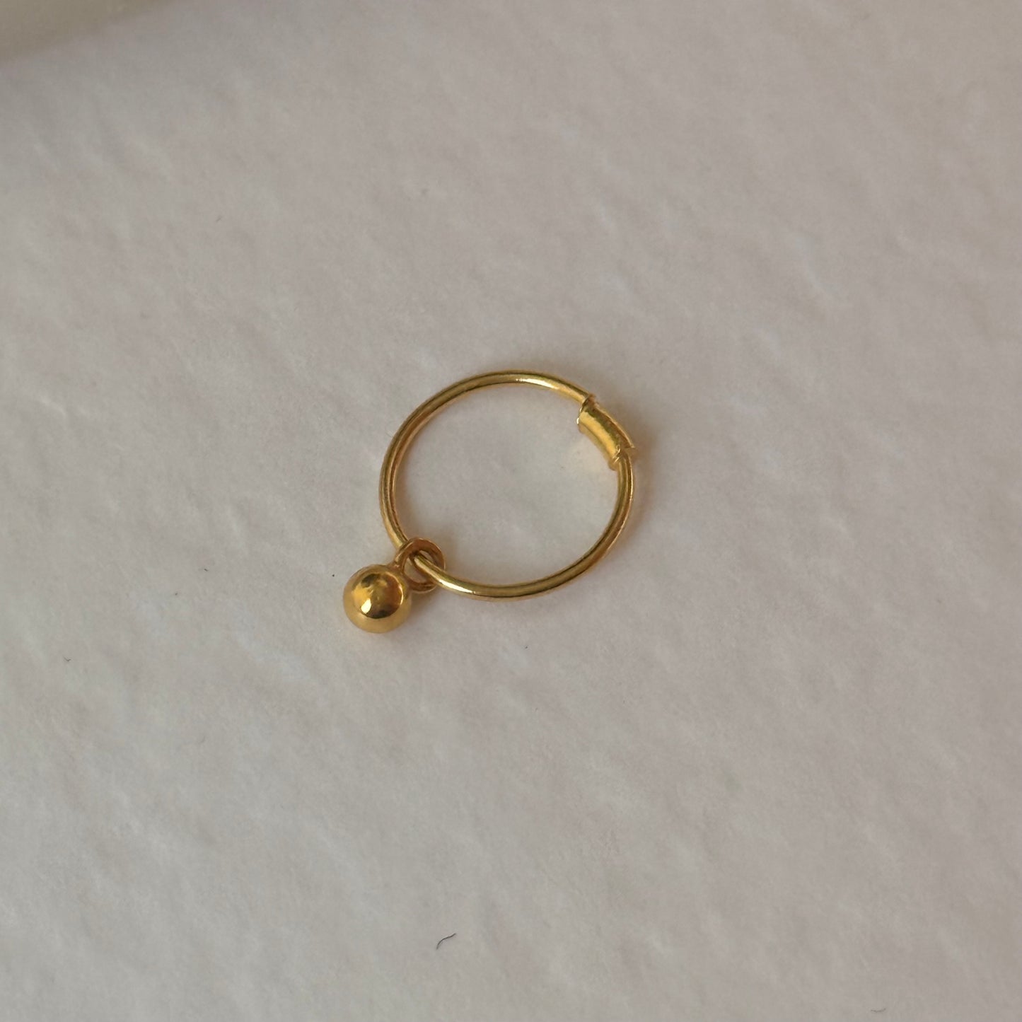 18ct single bead polished hoop | 8mm