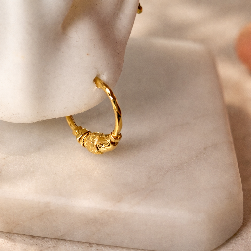 Maha, 22ct gold hoop pair | 11mm