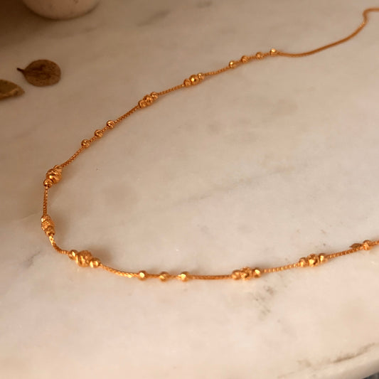 Royalty II, 22ct gold beaded necklace