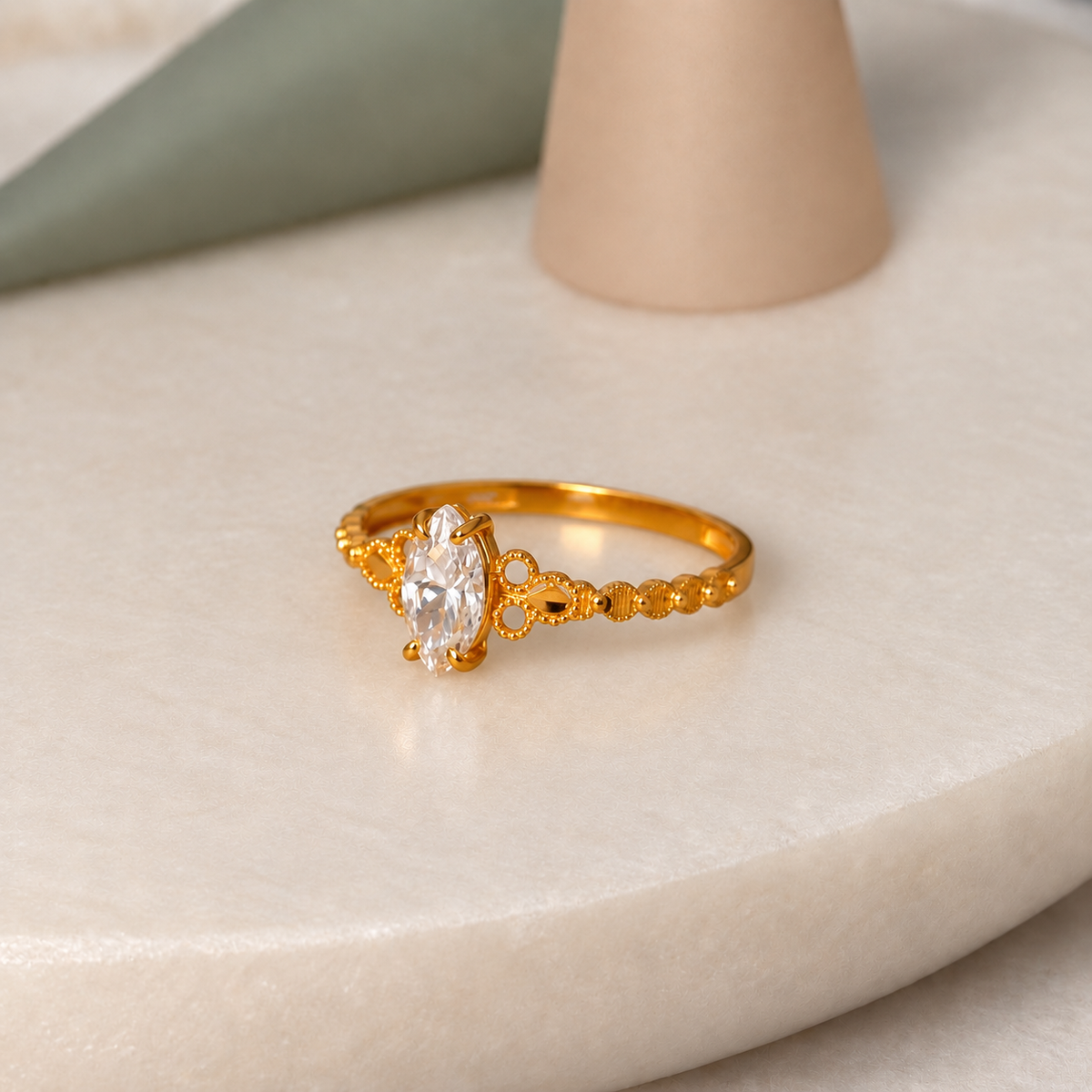 The Marquise Bloom | 22ct Gold Ring (size M & M1/2)