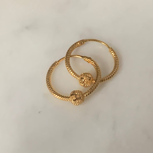 22ct Gold Hoop Pair | 14.5mm