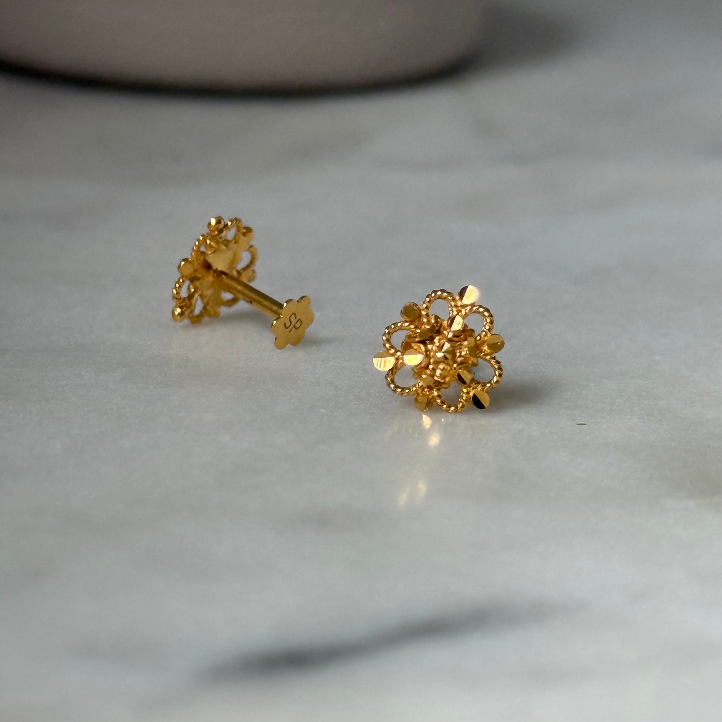 14ct Gold Stud Pair | 8mm