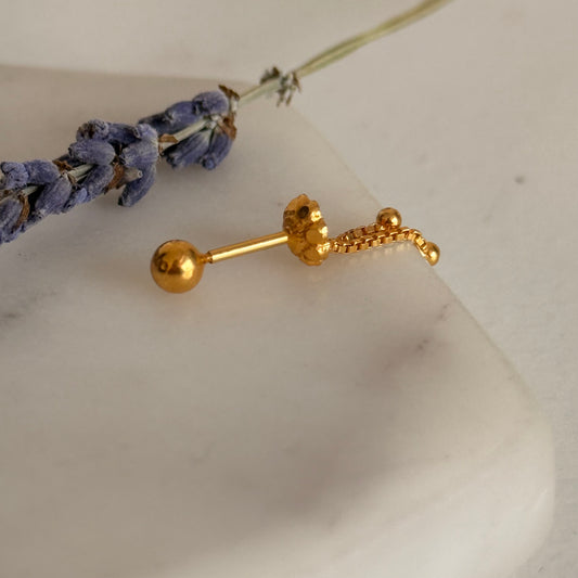 Autumnal | 18ct Gold - Petite drop (Forward helix)