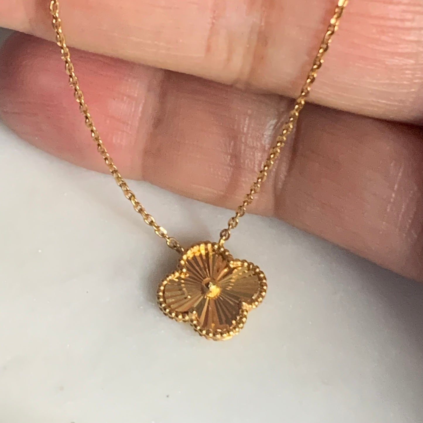 22ct Gold Clover Chain | 18 inches