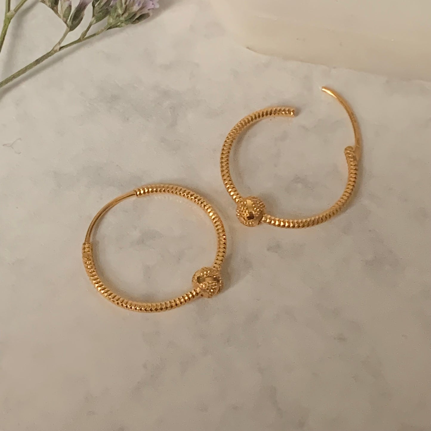 22ct Gold Hoops | 19mm