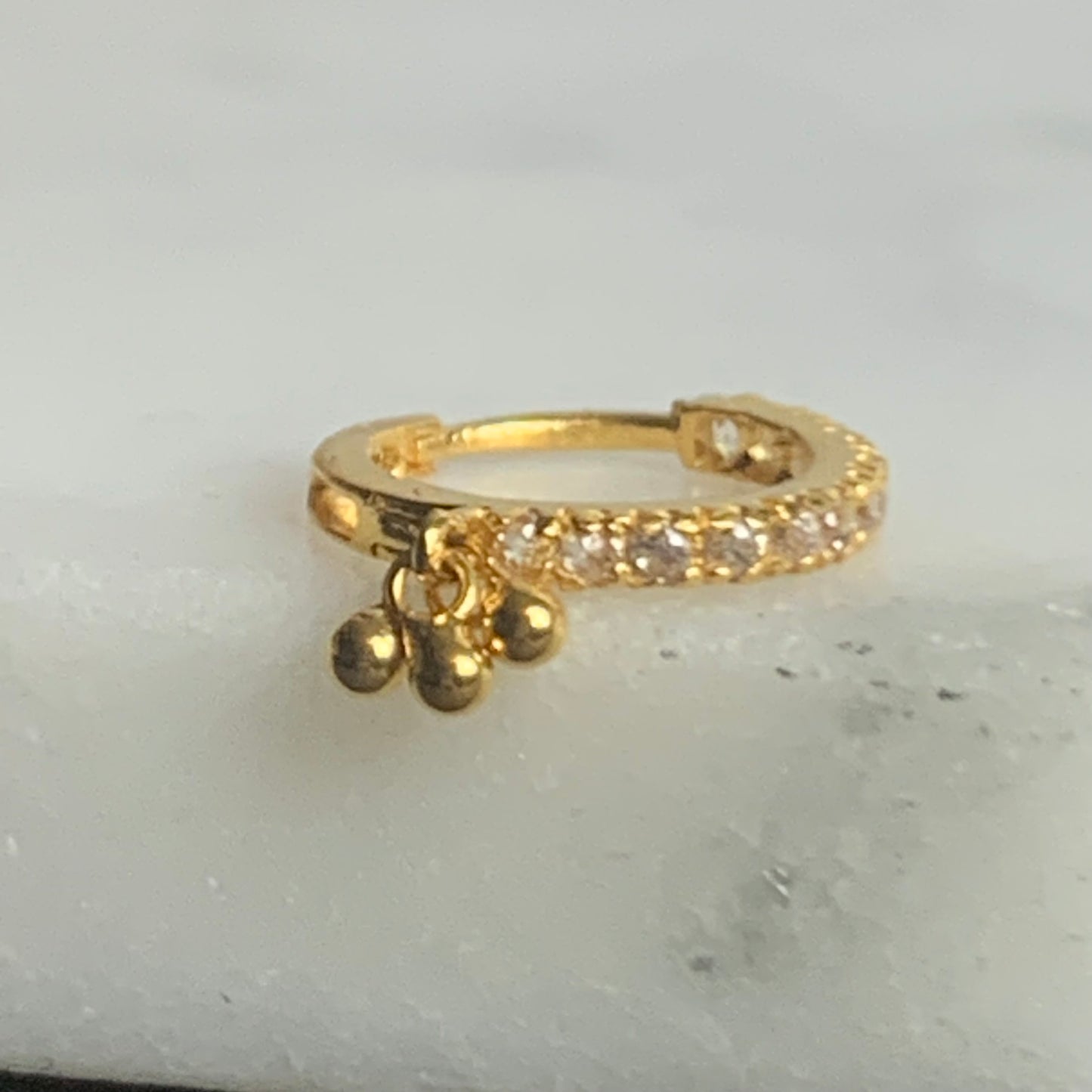 18ct Gold Hoop, CZ | 8mm