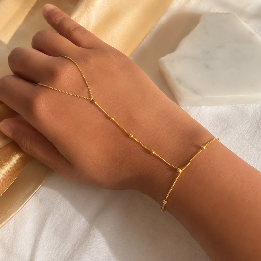 Dainty hand chain | 22ct gold