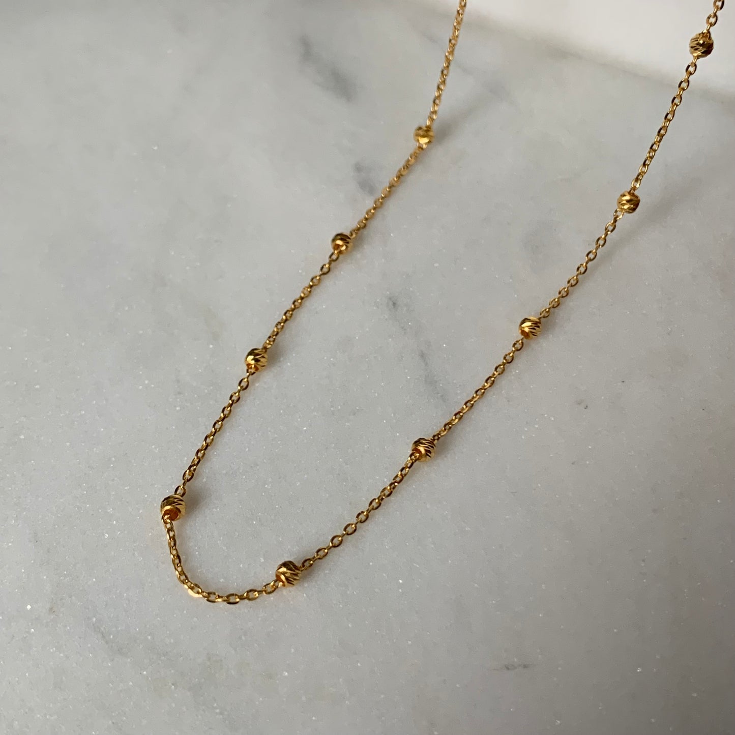 22ct Gold Beaded Chain | 18.5 inches