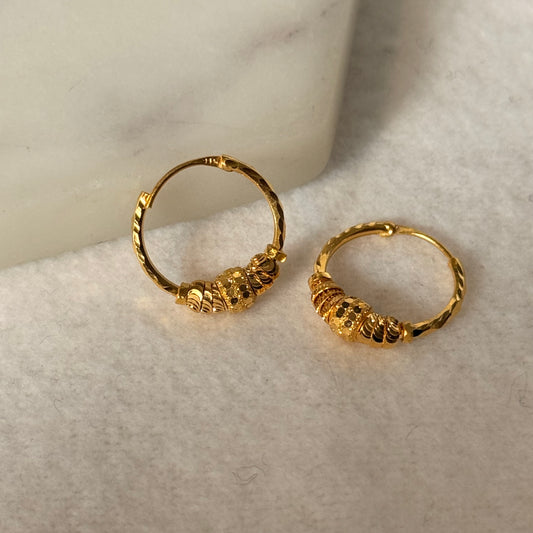 Maha, 22ct gold hoop pair | 11mm