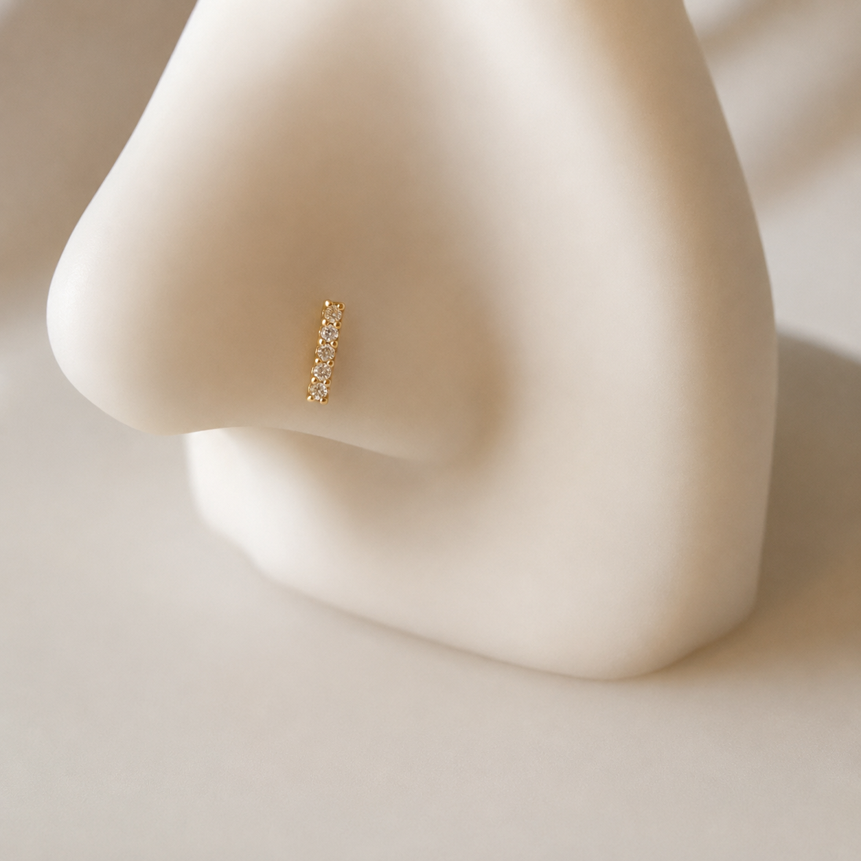 Diamanté Bar stud | 18ct gold