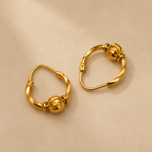 Pre-loved 22ct gold  gold small hoop pair