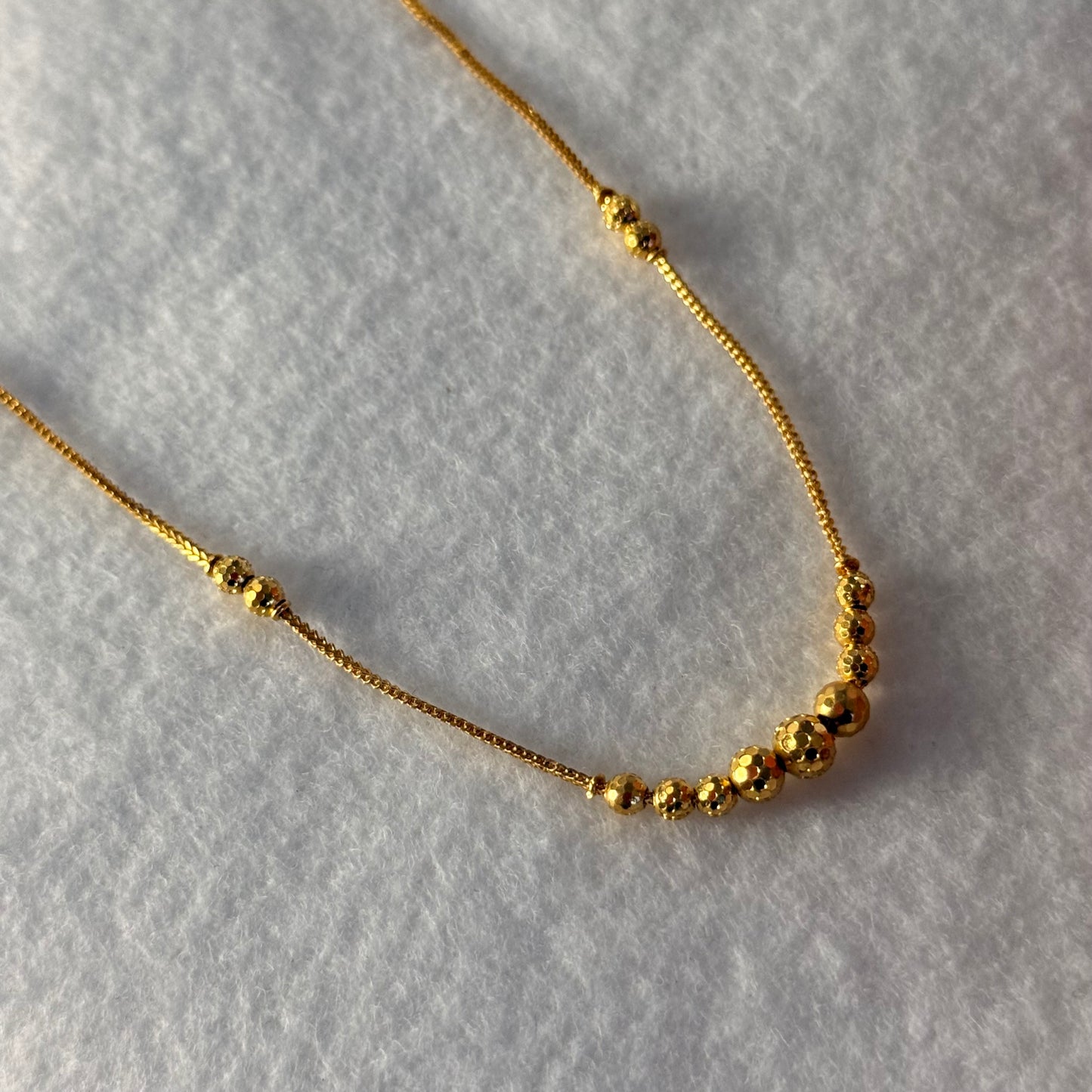 Jaipur, 22ct gold beaded necklace | 18.1 inches