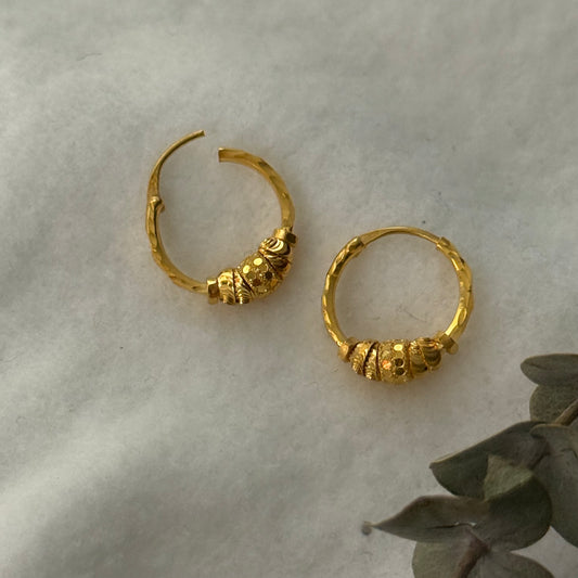 22ct gold hoop pair | 11mm