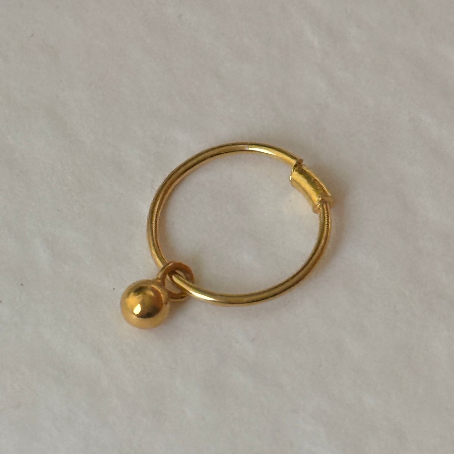 18ct single bead polished hoop | 8mm