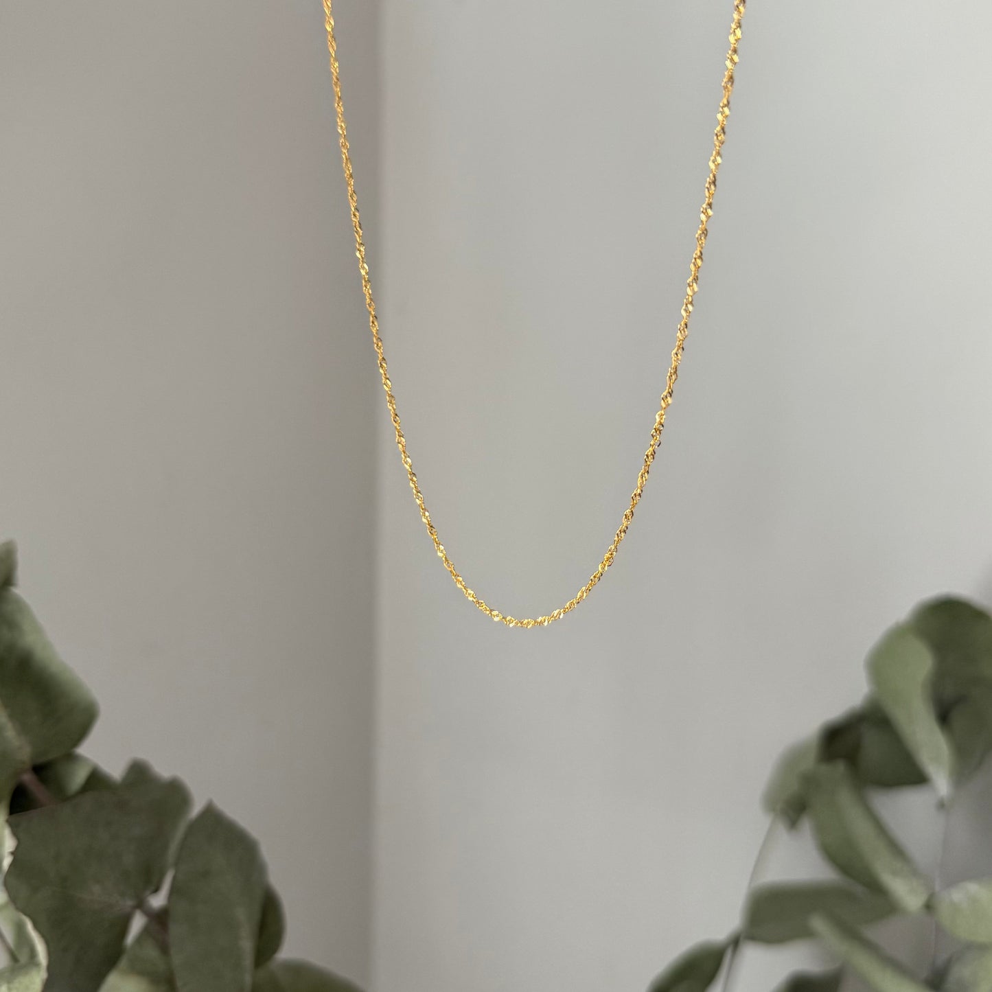 22ct Gold Dainty Ripple Chain | 16 inches