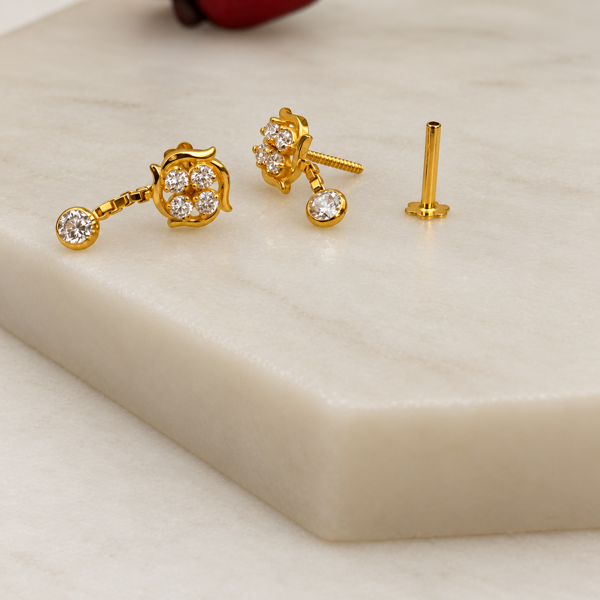 Olivia | 18ct gold drop stud