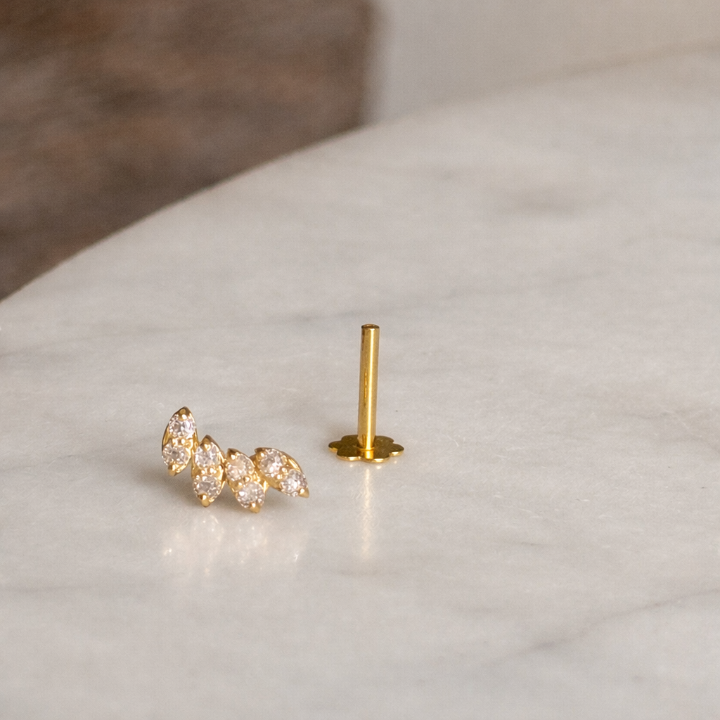 Climber stud - 18ct gold