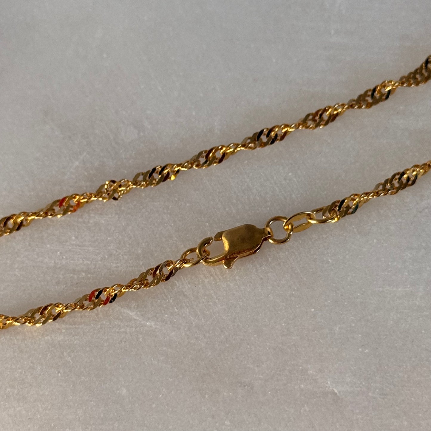 22ct gold classic ripple chain | 16.2 inches