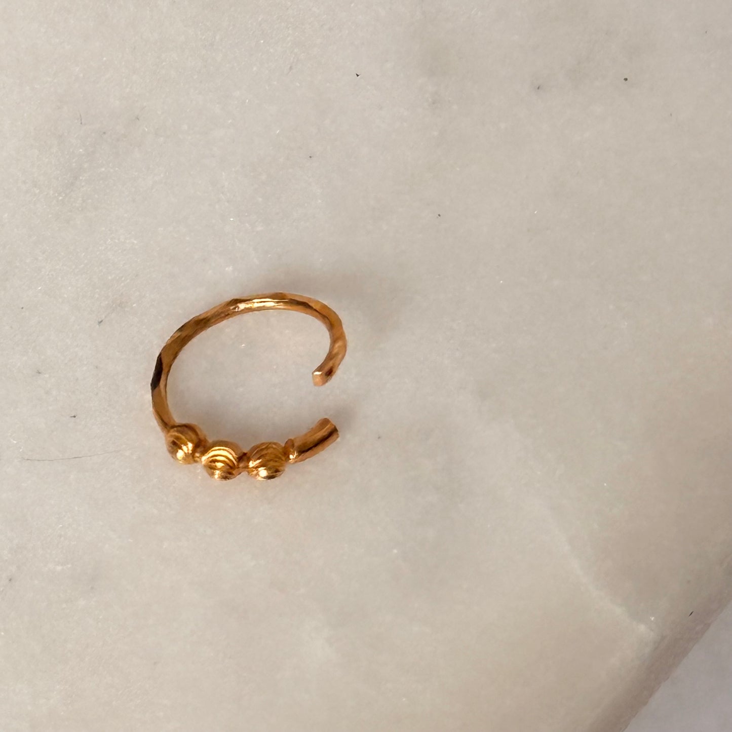 18ct Gold triple bead hoop | 8mm