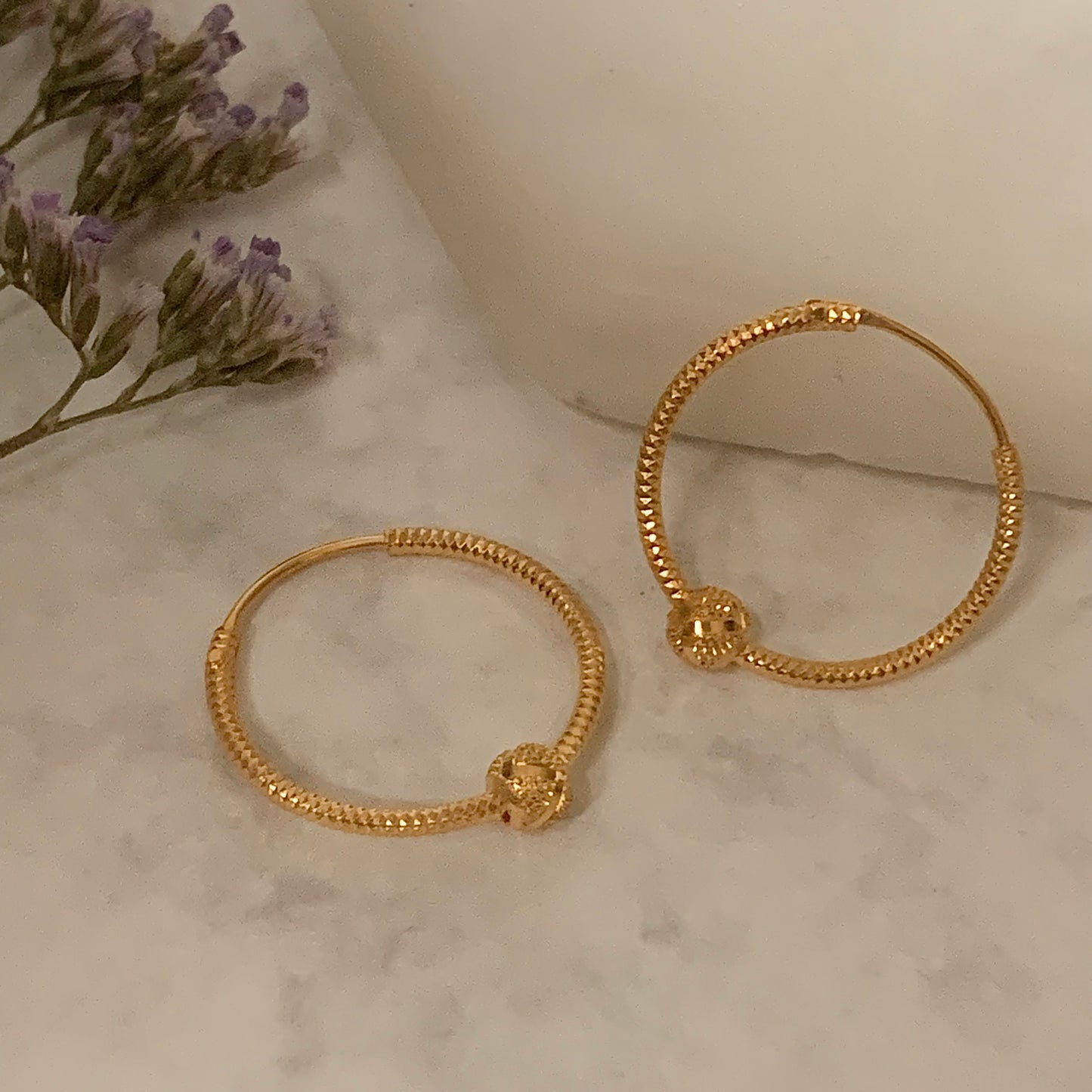 22ct Gold Hoops | 19mm