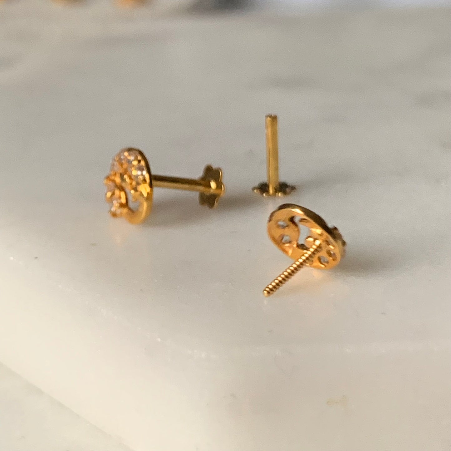 18ct Gold Round Stud Pair | 6mm